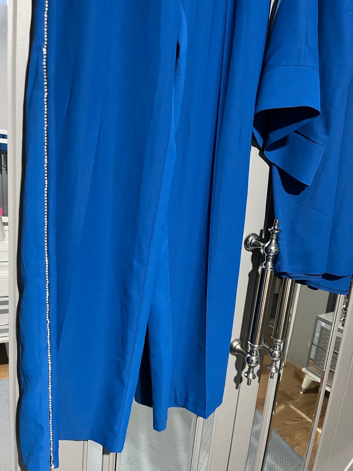 Uzun Mavi Kadın Takım Elbise - Görsel 2