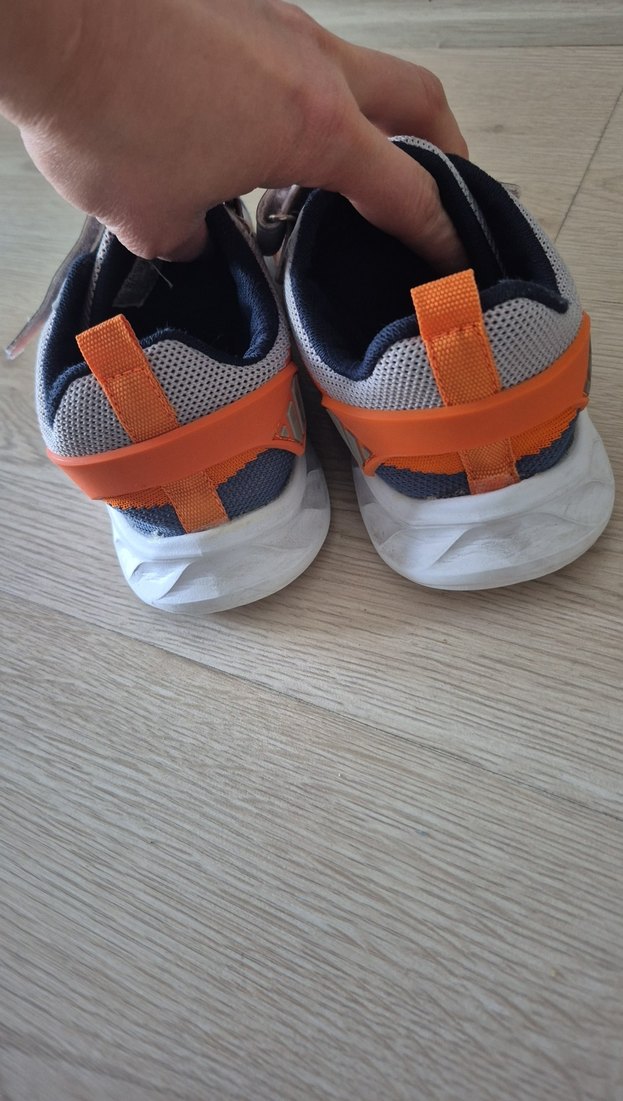 Gri Erkek Çocuk Spor Ayakkabı Velcro - Görsel 3