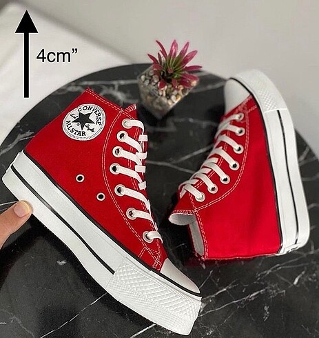 Kırmızı yüksek taban converse Allstar