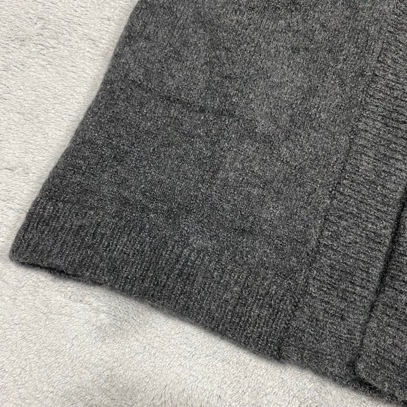 Kapüşonlu Gri Kadın Uzun Örgü Hırka - Görsel 3