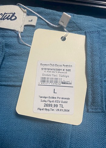 Mavi Keten Kadın Pantolon - Görsel 6