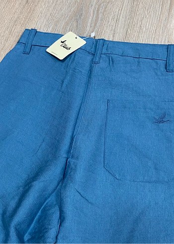 Mavi Keten Kadın Pantolon - Görsel 4