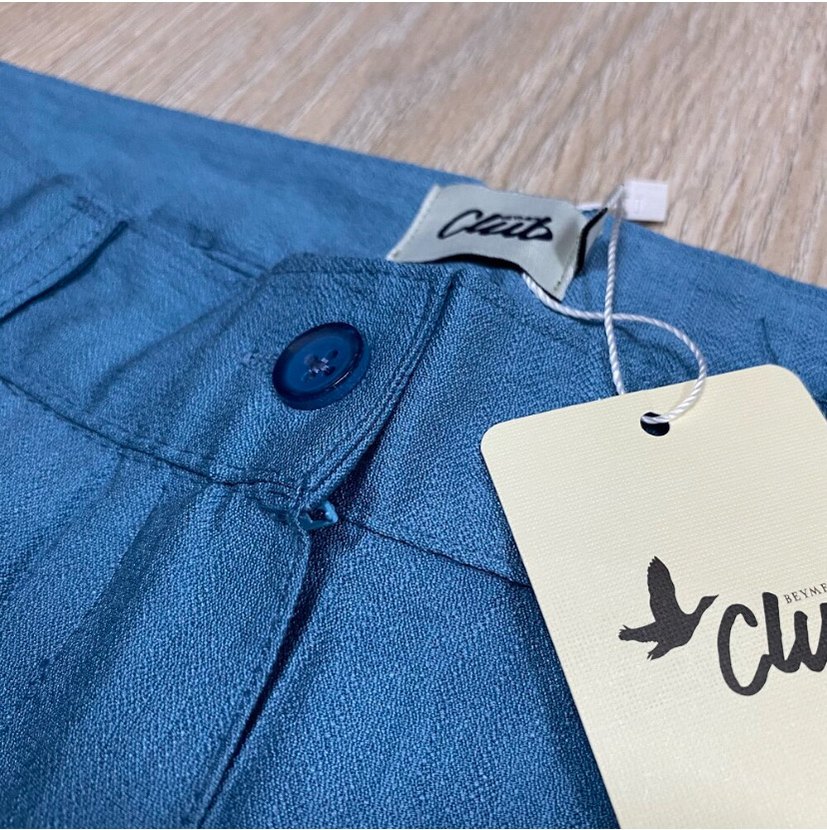 Mavi Keten Kadın Pantolon - Görsel 3