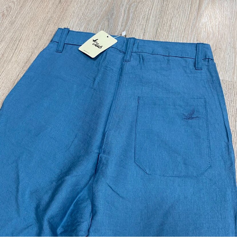 Mavi Keten Kadın Pantolon - Görsel 4