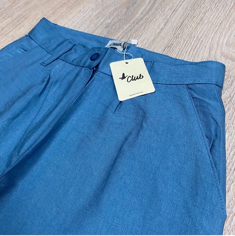 Mavi Keten Kadın Pantolon - Görsel 2