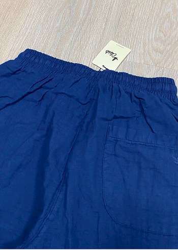 Lacivert Keten Kadın Salaş Pantolon - Görsel 5