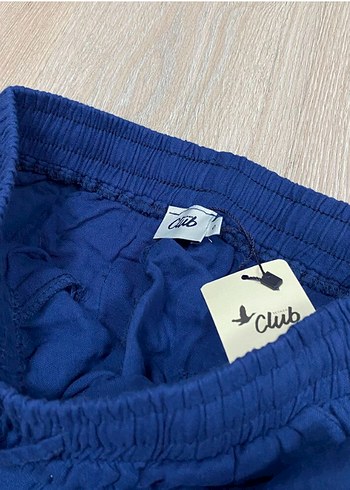 Lacivert Keten Kadın Salaş Pantolon - Görsel 4