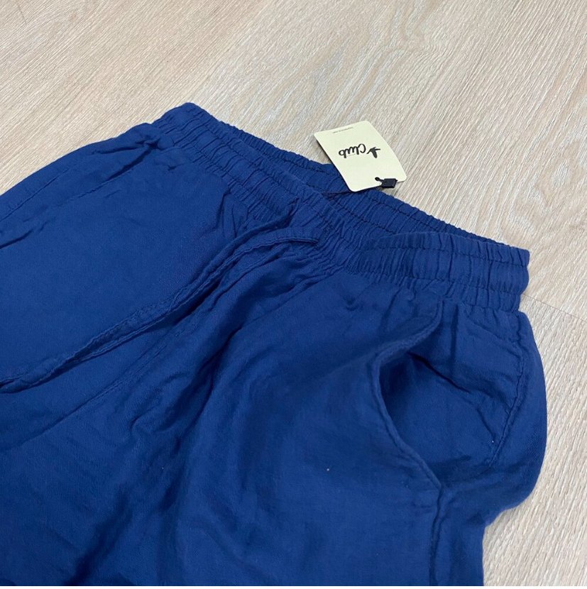 Lacivert Keten Kadın Salaş Pantolon - Görsel 3