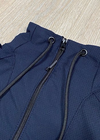 Kadın Lacivert Fermuarlı Yüksek Yakalı Ceket - Görsel 3