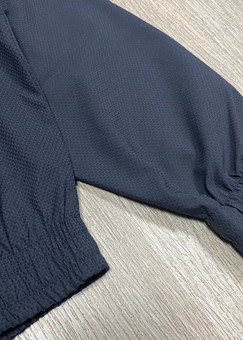 Yüksek Yakalı Fermuarlı Füme Kadın Ceket - Görsel 4