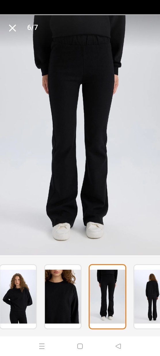 Siyah Kadın İspanyol Paça Pantolon ve Sweat Takımı - Görsel 3