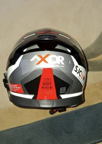 Diger Kırmızı Gri Buckled Biker Kask - Görsel 4