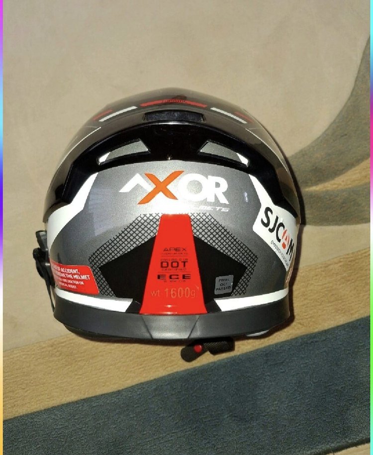 Diger Kırmızı Gri Buckled Biker Kask - Görsel 4