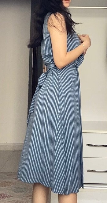 36 Beden mavi Renk Yazlık uzun elbise