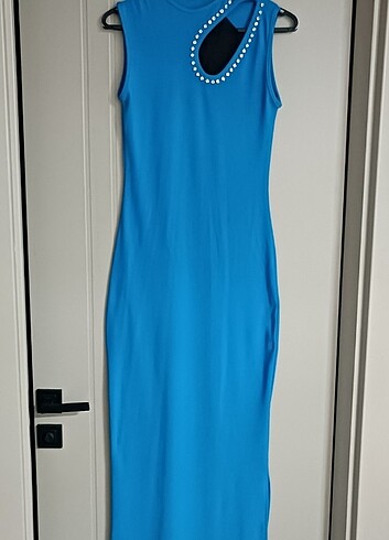 Saks mavisi elbise  - Görsel 2