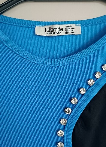 Saks mavisi elbise  - Görsel 4