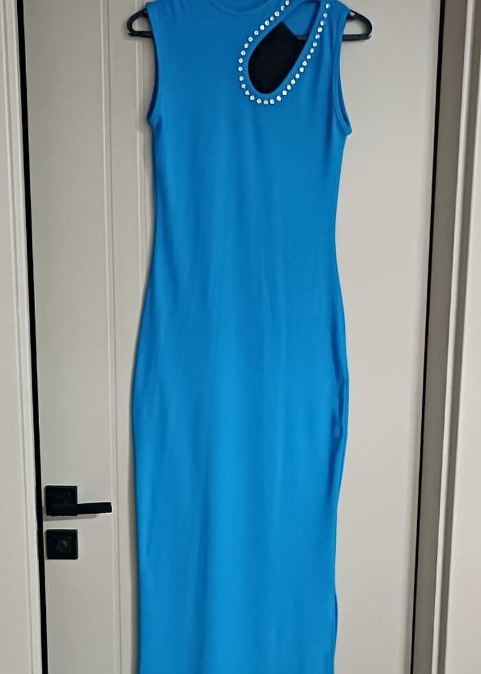 Saks mavisi elbise  - Görsel 2