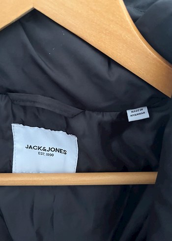 xxl Beden siyah Renk Jack & Jones Siyah Erkek Midi Boy Kışlık Fermuarlı Mont