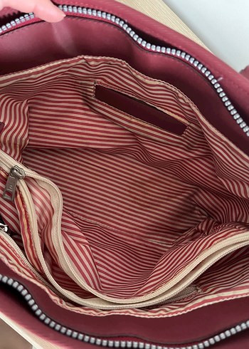 Beden Pierre Cardin Bordo Deri Kadın El Çantası