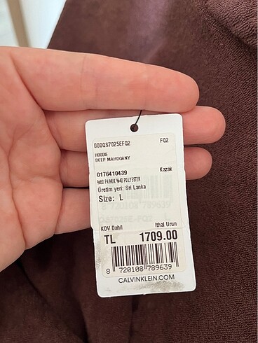 l Beden bordo Renk CALVIN KLEIN KADIN SWEATSHIRT SLEEP WEAR