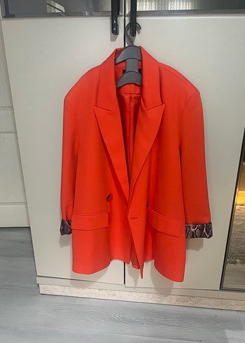 Zara Canli Turuncu Siklik Modern Blazer Ceket