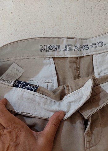 32 Beden camel Renk Mavi jeans gabardin şort