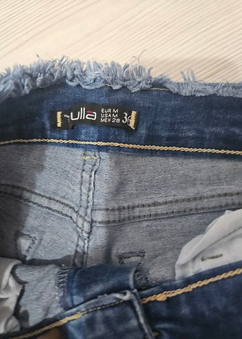 Düğmeli Kadın Mavi Denim Pantolon - Görsel 4