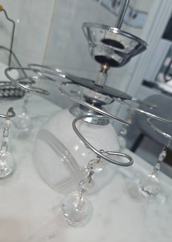 Beyaz ve Gri Kristal Avize - Görsel 2