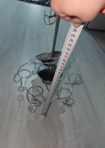 Beyaz ve Gri Kristal Avize - Görsel 4