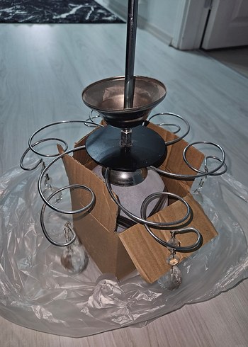 Beyaz ve Gri Kristal Avize - Görsel 6