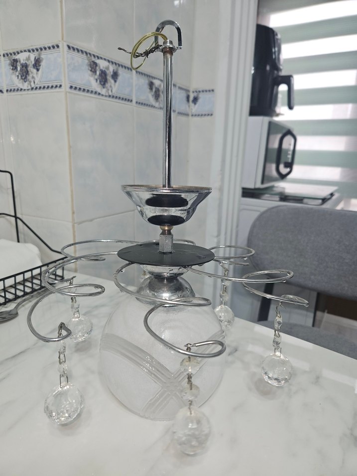 Beyaz ve Gri Kristal Avize - Görsel 3