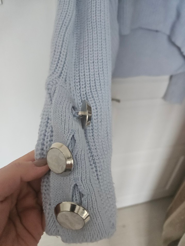 Gri Triko Boğazlı Kadın Kazak - Görsel 3