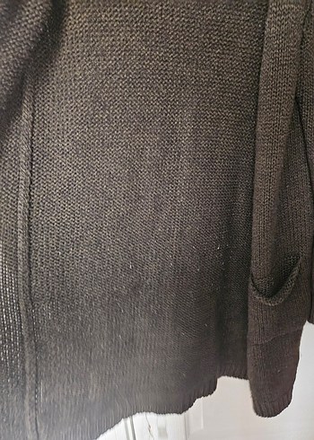 haki Kadın Triko Hırka, Uzun Kollu, Midi Boy - Görsel 3