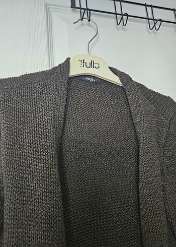 haki Kadın Triko Hırka, Uzun Kollu, Midi Boy - Görsel 2