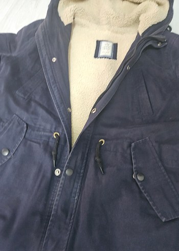 Düğmeli Lacivert erkek  Midi Mont - Görsel 3