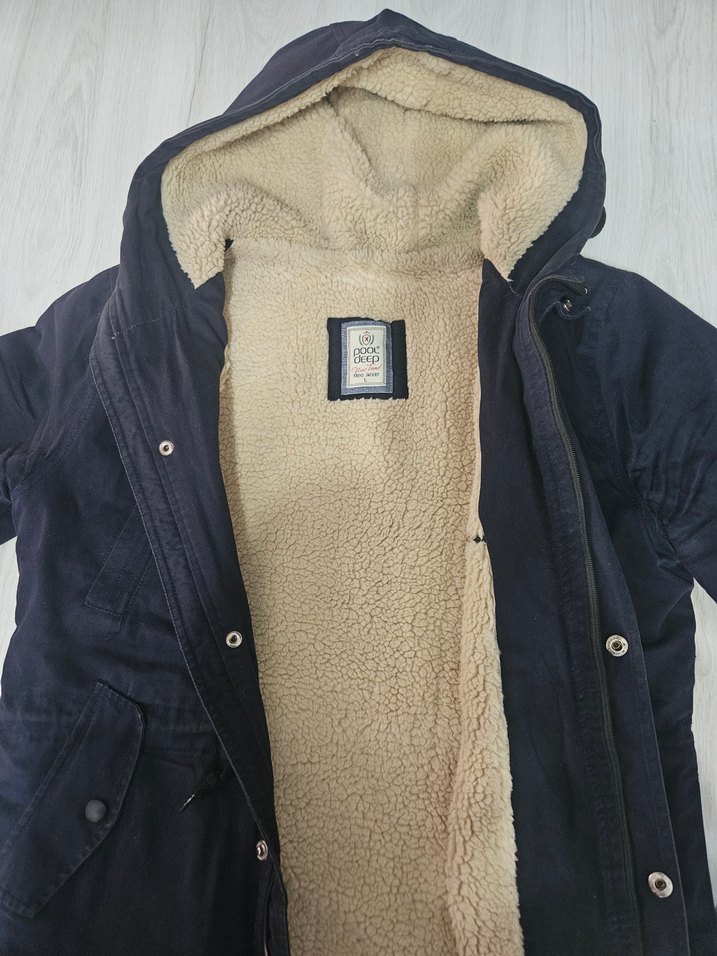 Düğmeli Lacivert erkek  Midi Mont - Görsel 2