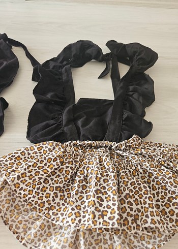 Kız Çocuk Leopar Desenli Fırfırlı Bolero - Görsel 2