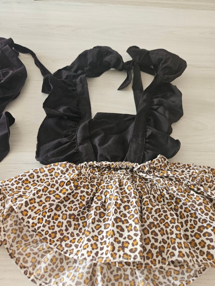 Kız Çocuk Leopar Desenli Fırfırlı Bolero - Görsel 2