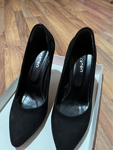 39 Beden siyah Renk Koton Siyah Stiletto Topuklu Ayakkabı