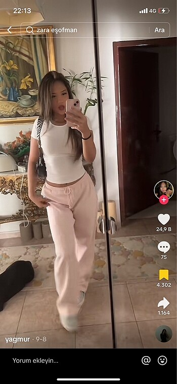Zara pembe eşofman altı