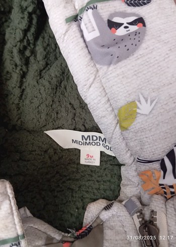 Gri Desenli Kürklü Bebek Tulum - Görsel 2