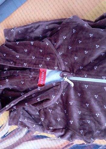 Kız Bebek Kahverengi Fermuarlı Tulum - Görsel 2