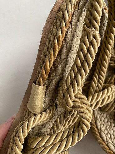 Hasır görünümlü sandalet - Görsel 3