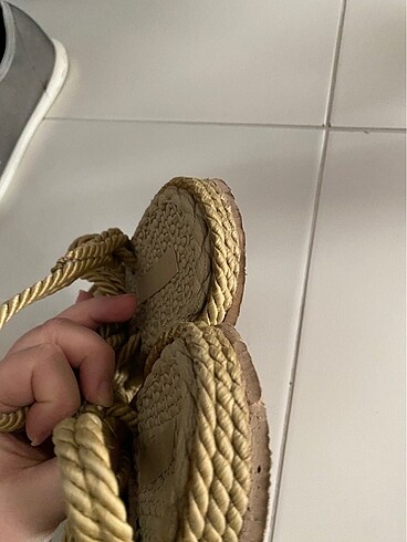 Hasır görünümlü sandalet - Görsel 5