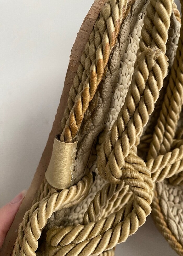 Hasır görünümlü sandalet - Görsel 3