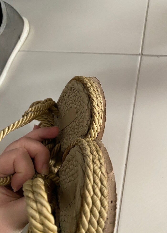 Hasır görünümlü sandalet - Görsel 5