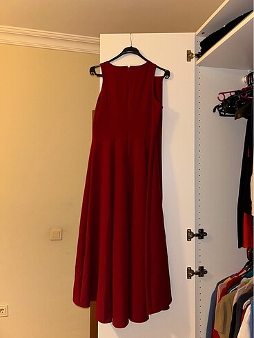 40 Beden bordo Renk Bordo midi elbise