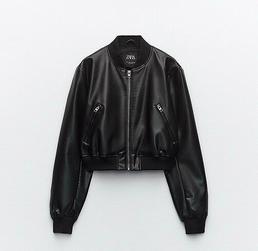Zara suni deri bomber ceket