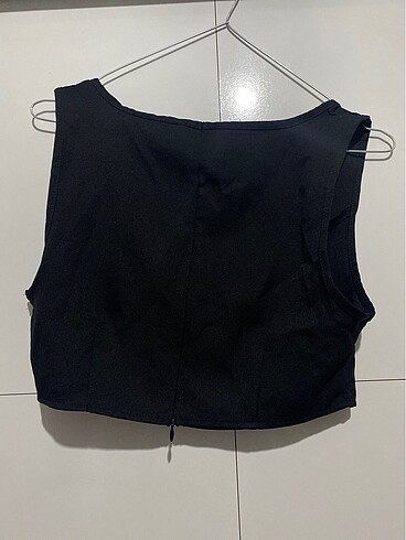 s Beden Siyah crop bluz
