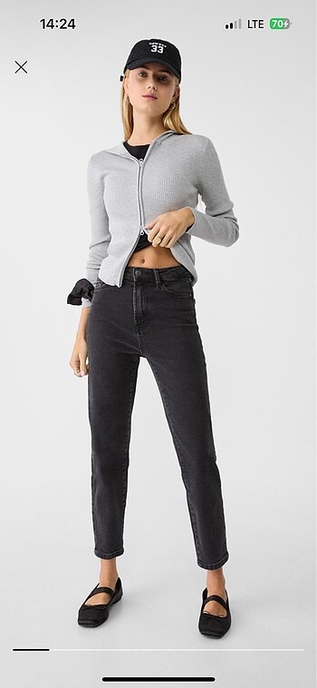 Stradivarius Siyah Mom Jean